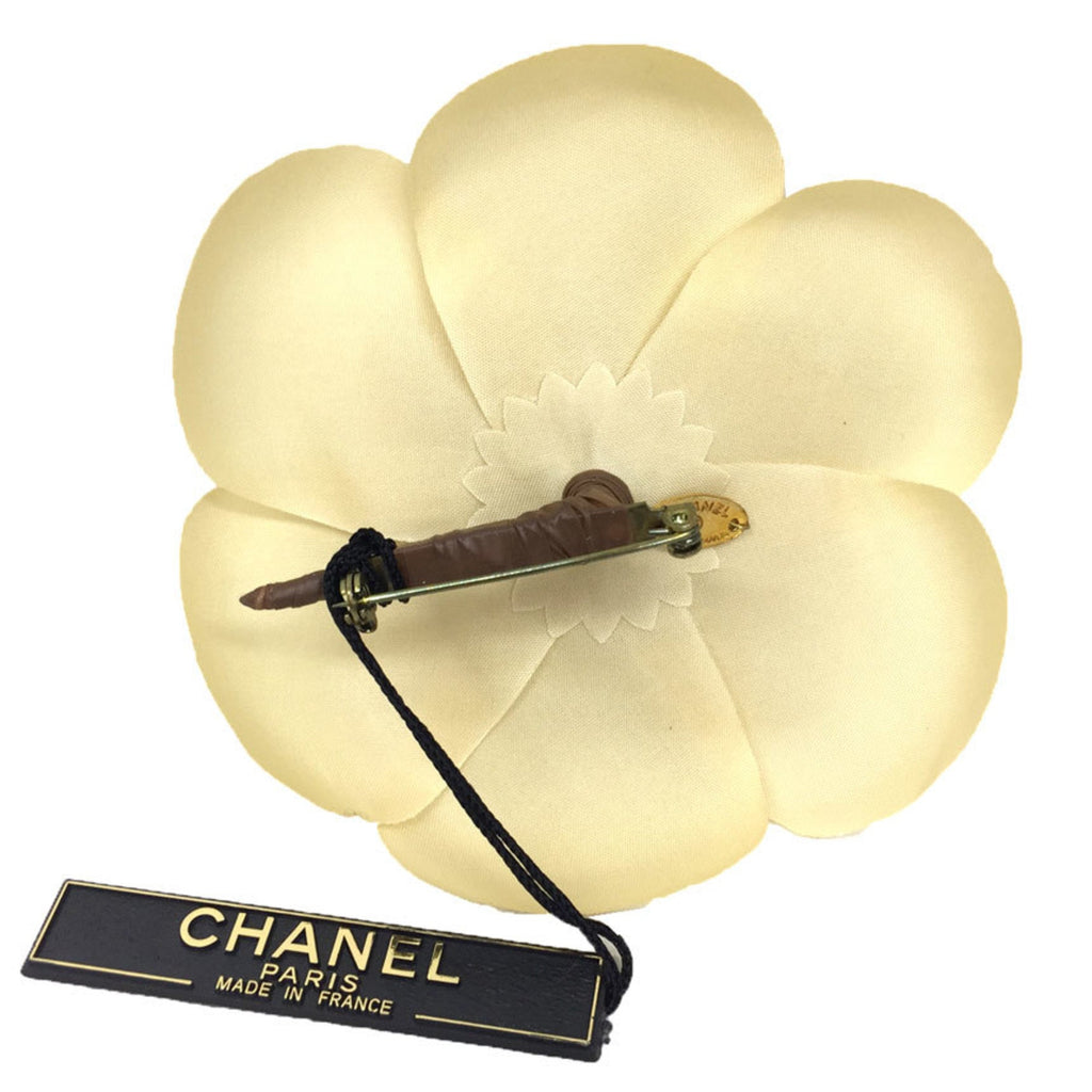 Camellia Corsage Brooch Cream Ivory White
