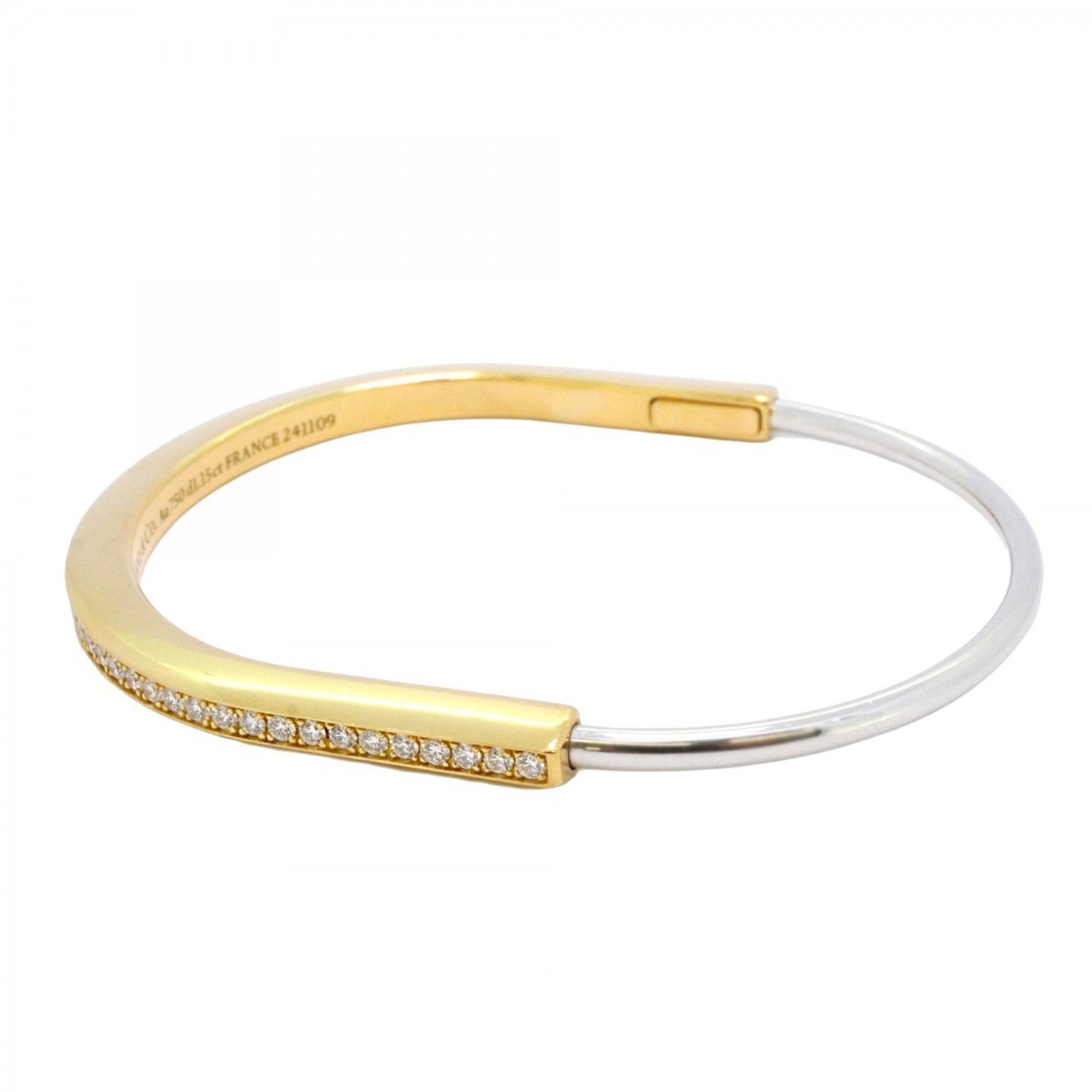 Bangle 18K White Gold and 18K Yellow Gold with Diamond Bracelet