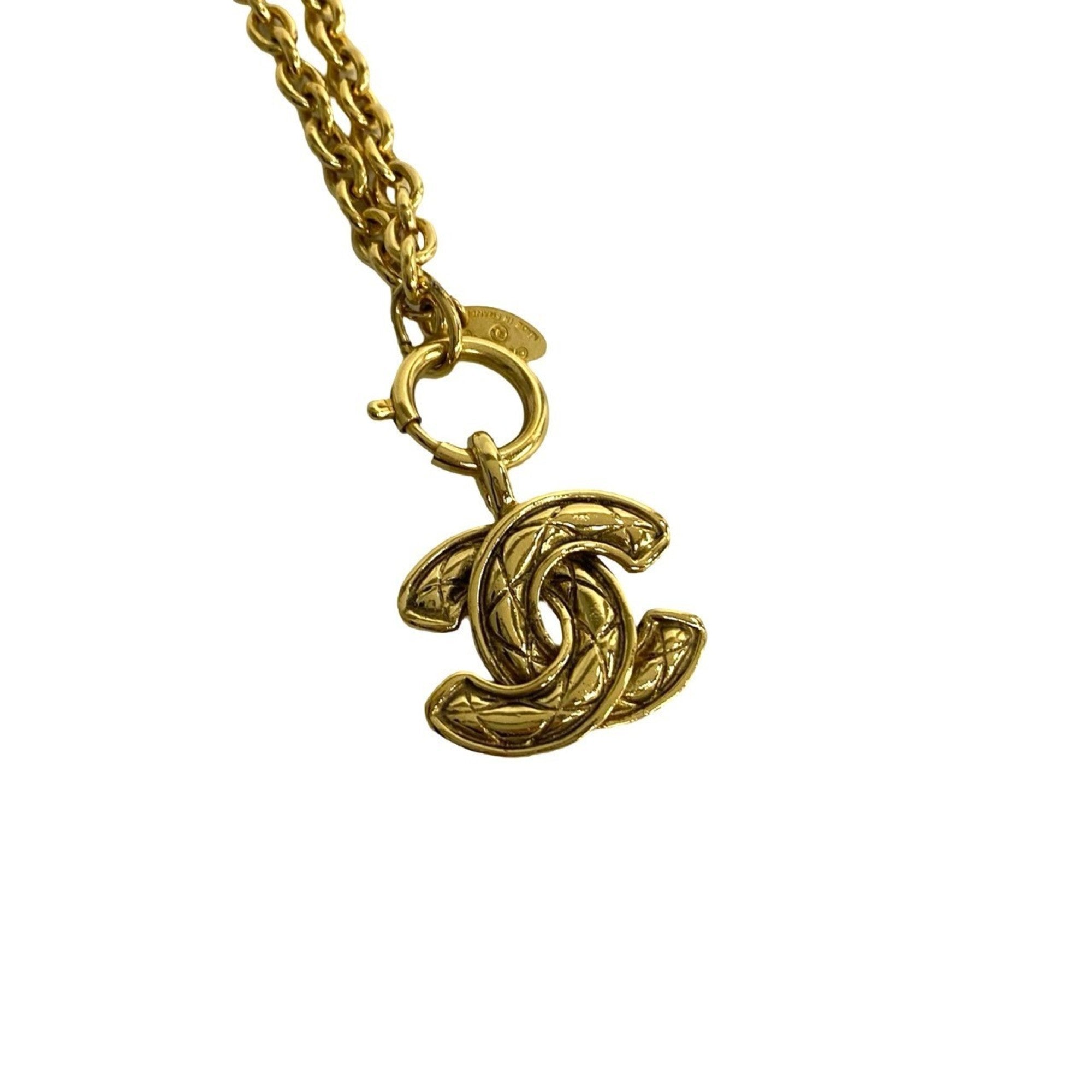 CC Logo Chain Pendant Necklace Metal