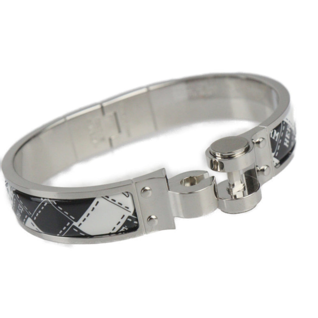Charnier Bracelet Metal Cloisonne Silver Black White Mini