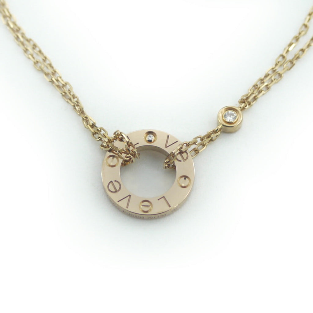 Love Pendant Necklace 18K Rose Gold with Diamond