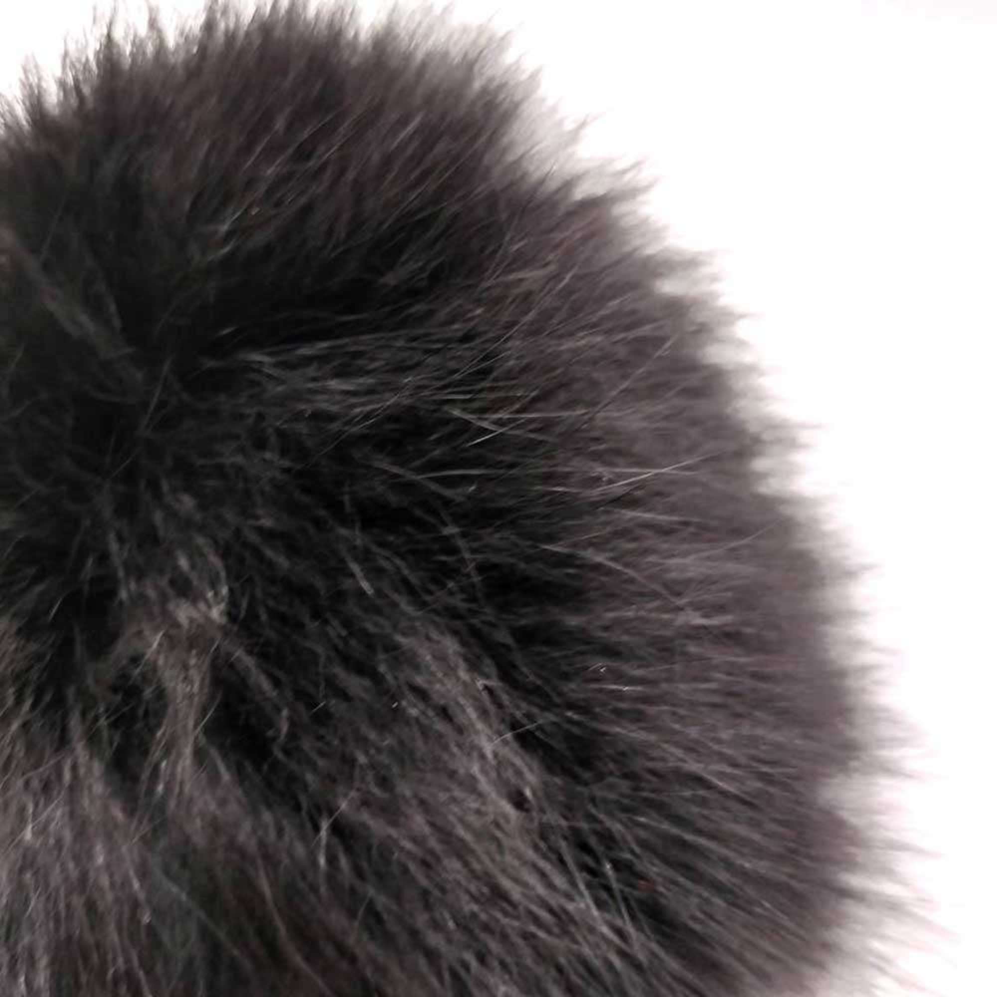 Fuzzy Bubble Fur Bag Charm Black Handbag Charm