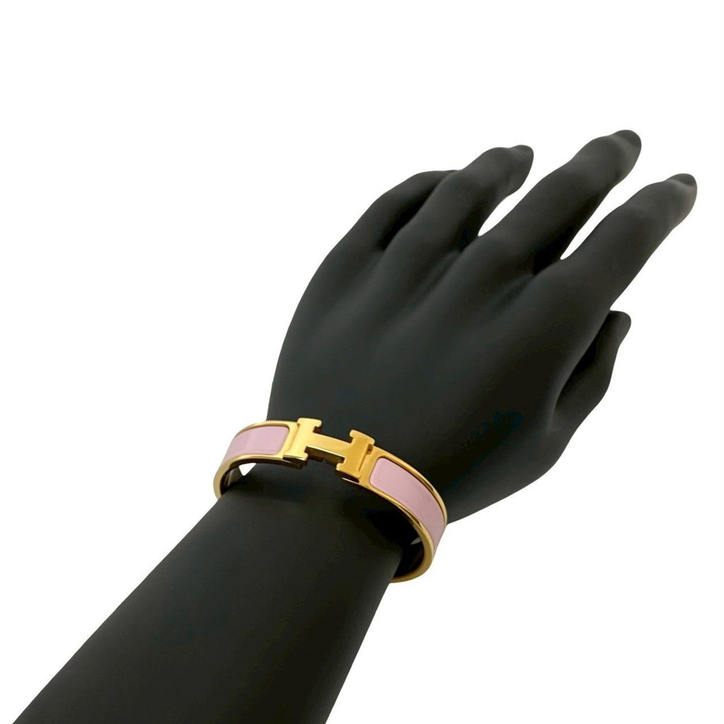 Click H Bracelet Metal Gold and Pink