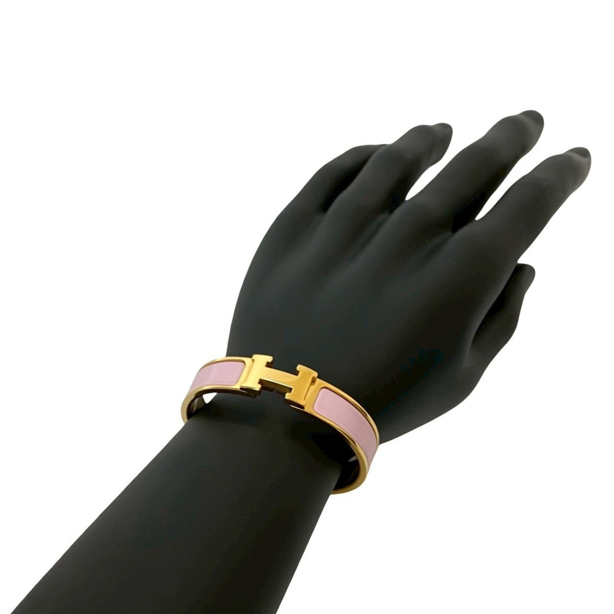 Click H Bracelet Metal Gold and Pink