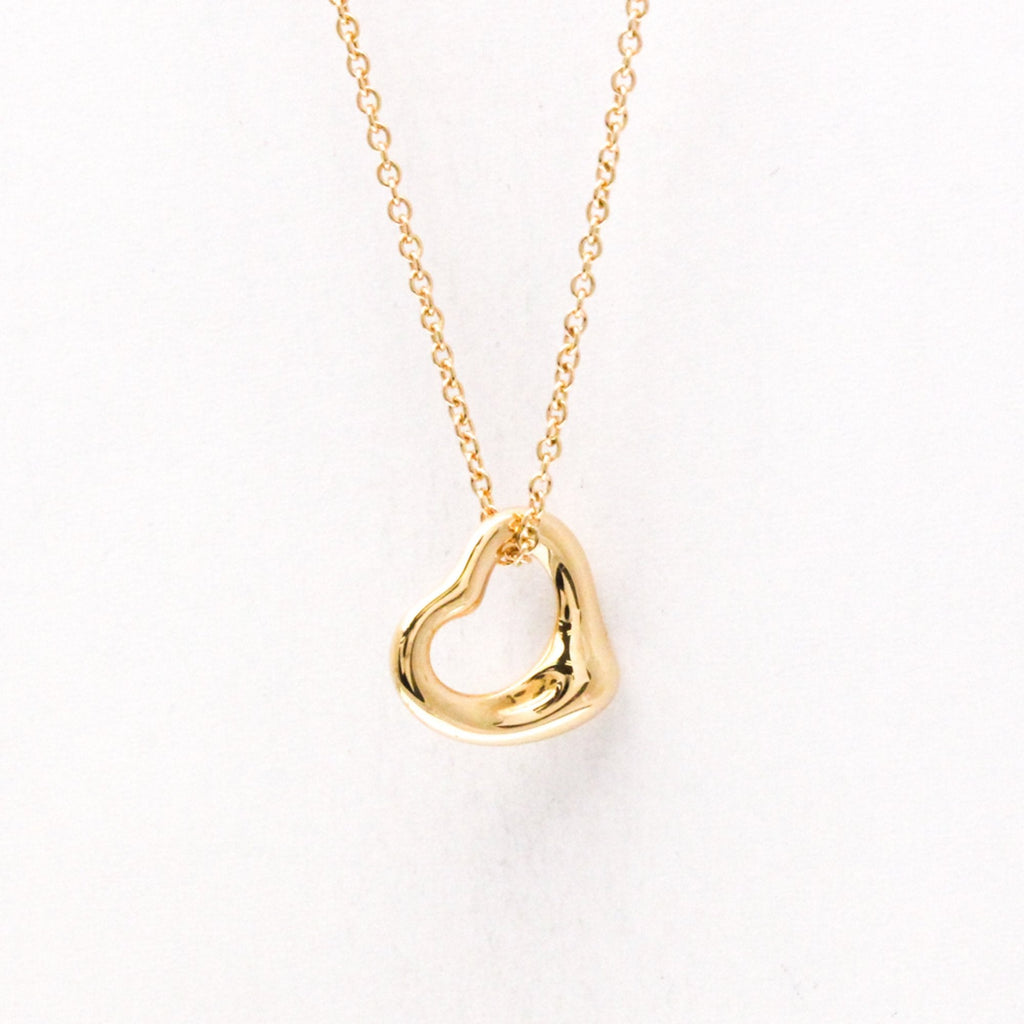 Open Heart Pendant Necklace 18K Rose Gold 11mm