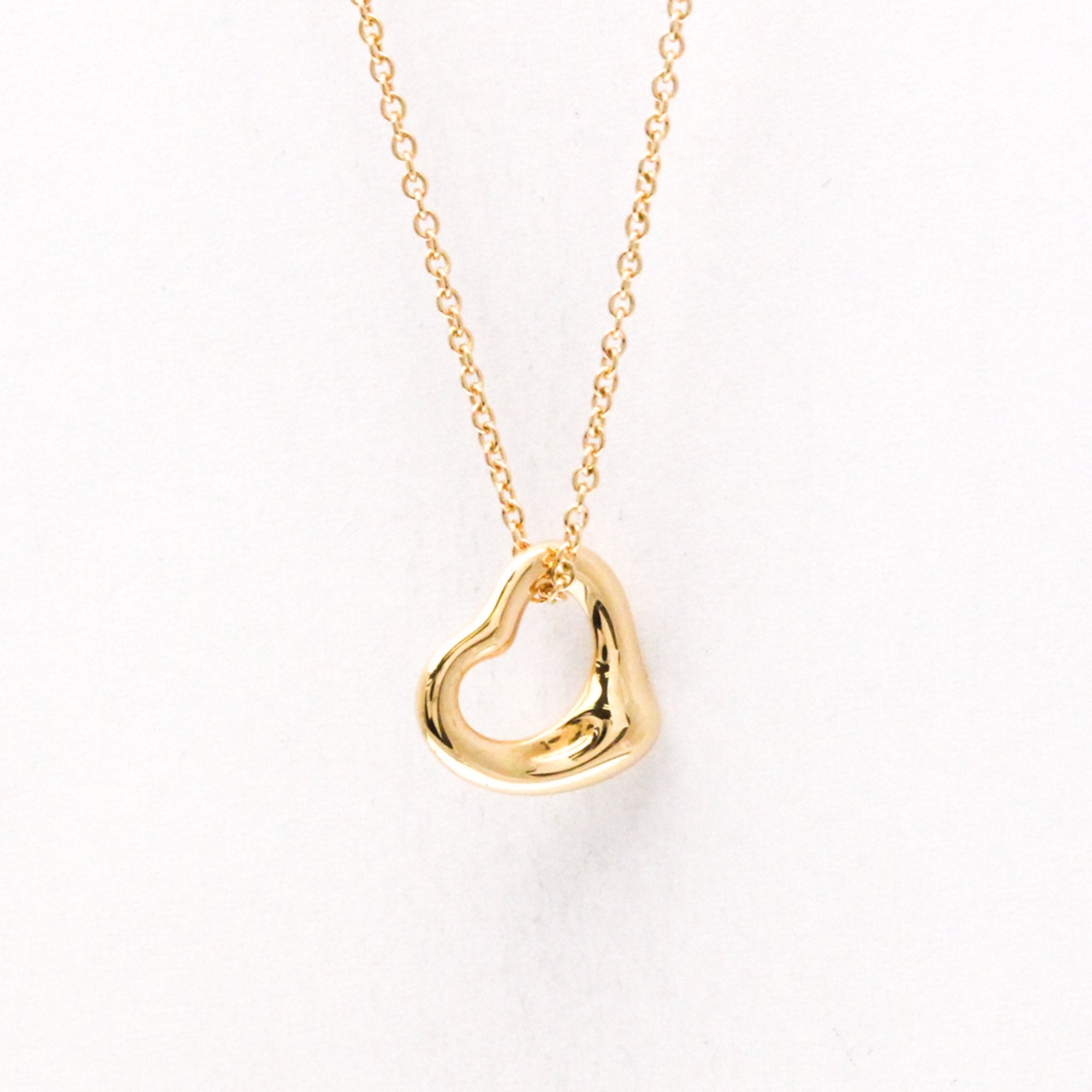 Open Heart Pendant Necklace 18K Rose Gold 11mm