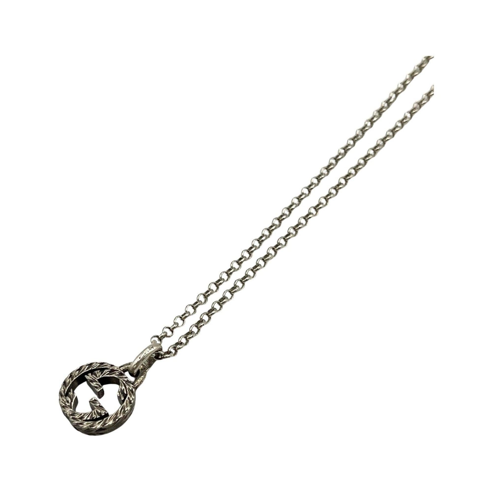 Interlocking G Pendant Necklace Sterling Silver