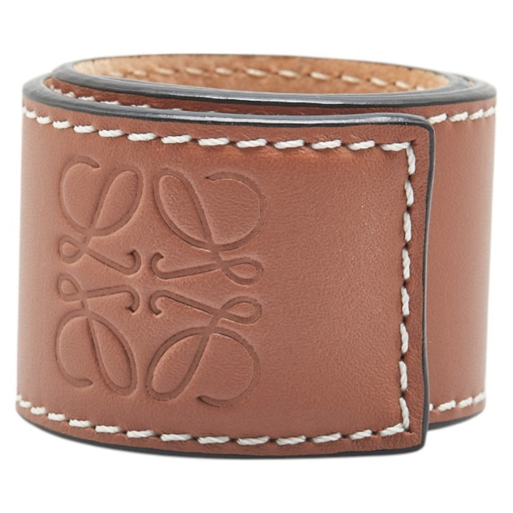 Anagram Slap Bracelet Leather Brown Small