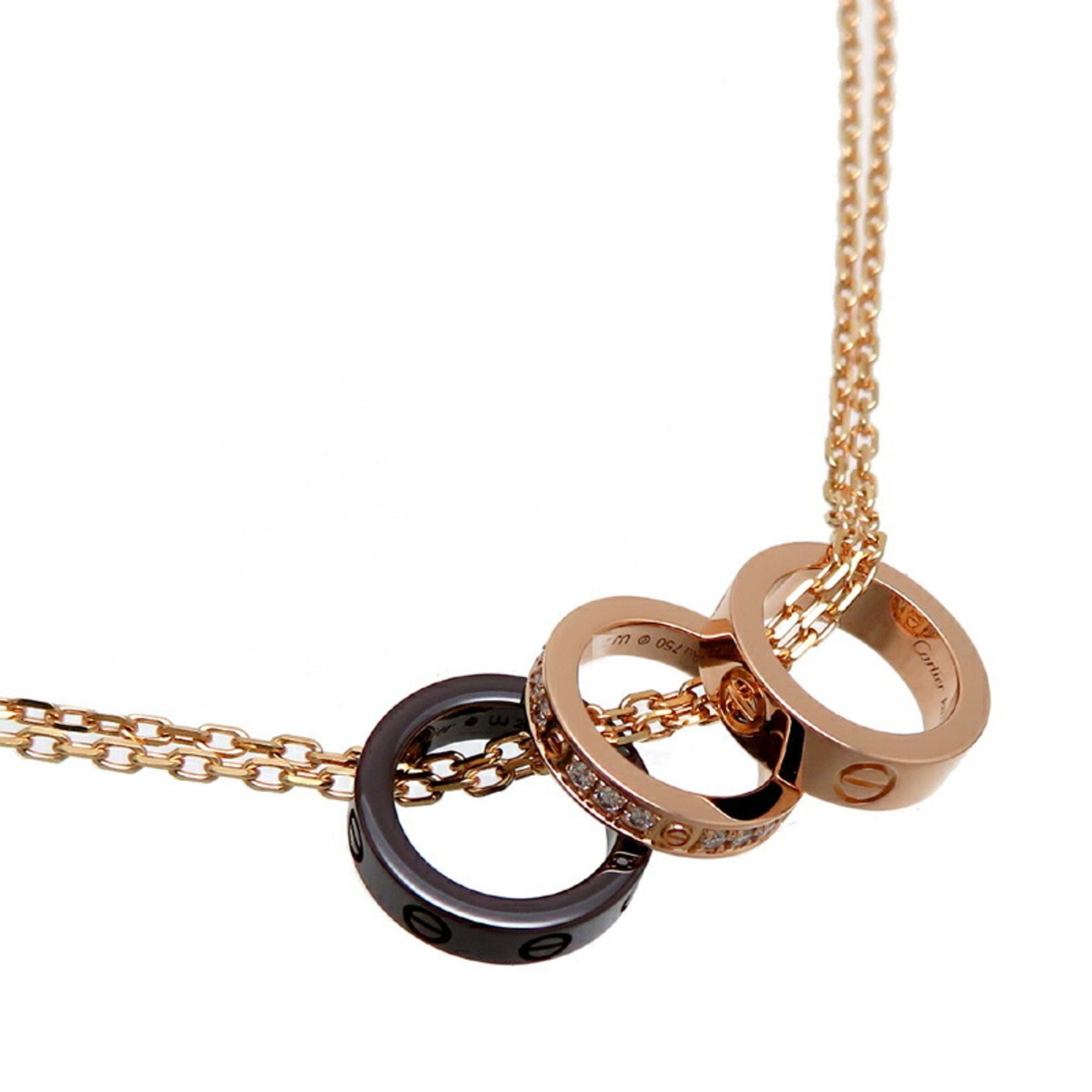 Love Pendant Necklace Rose Gold with Diamond
