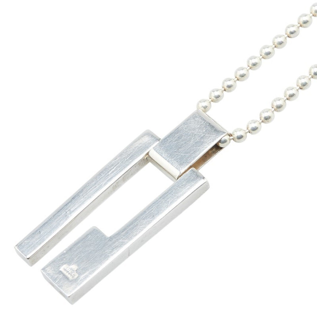 G Plate Pendant Necklace Sterling Silver