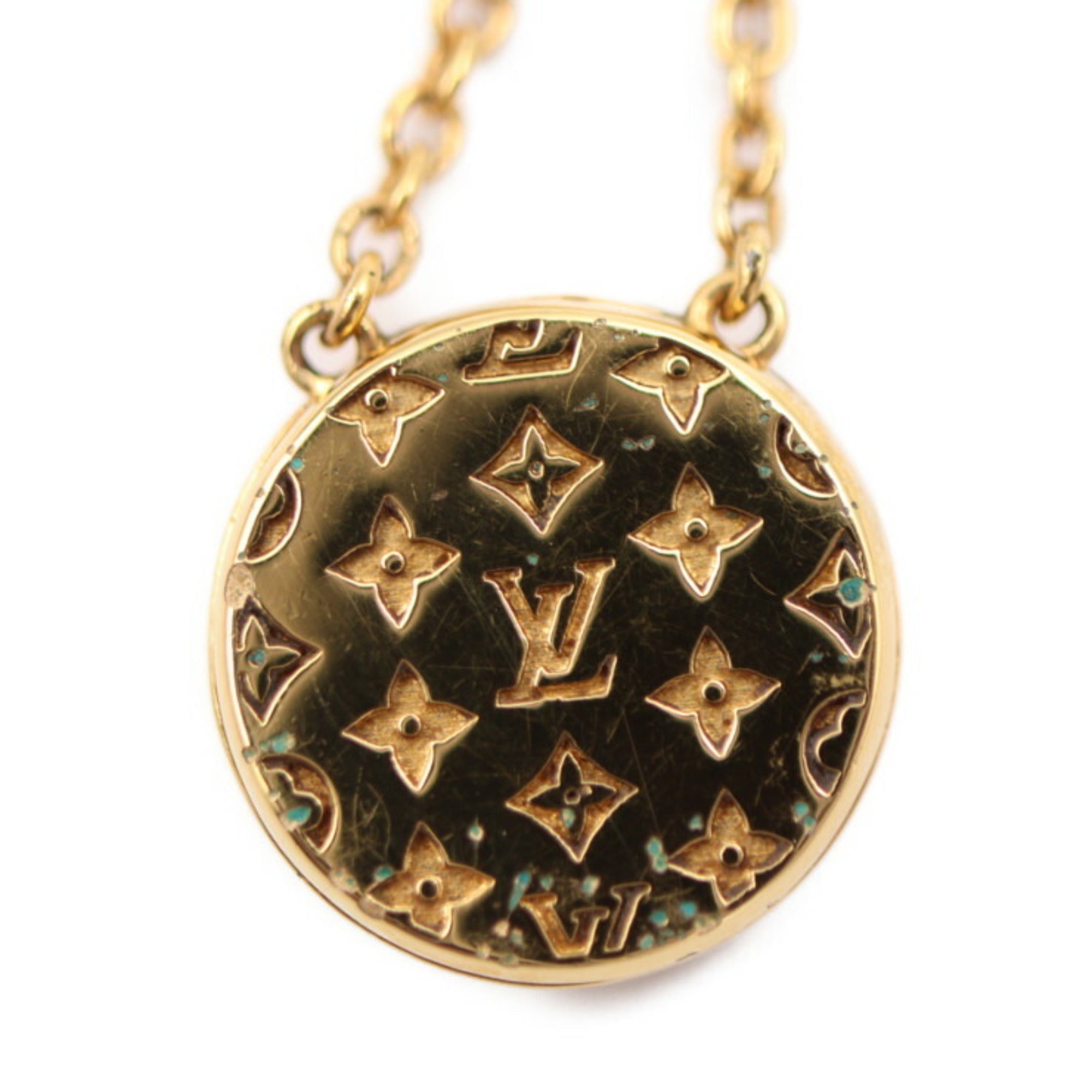 Pendant Necklace Metal and Mother Of Pearl
