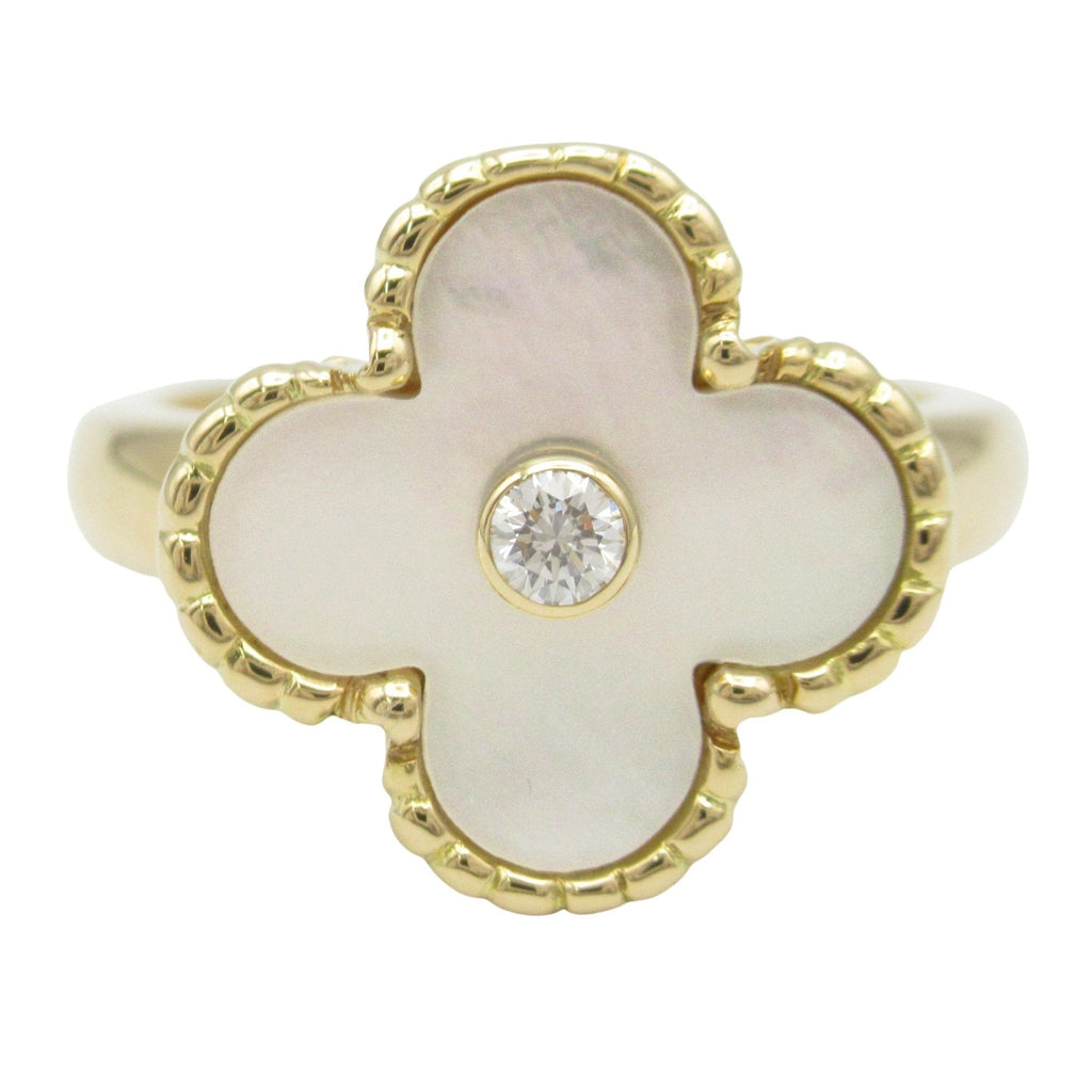 Vintage Alhambra Ring 18K Yellow Gold and Mother of Pearl