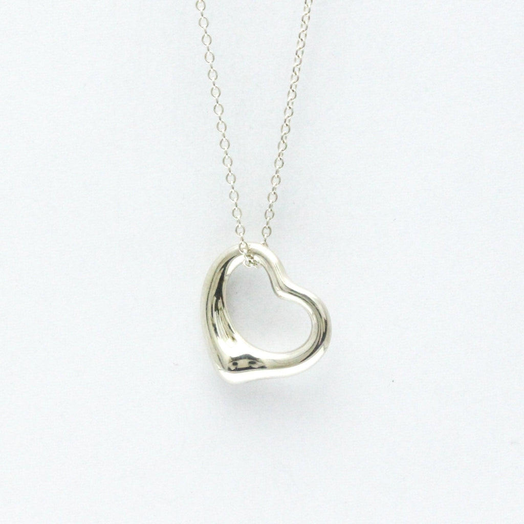 Open Heart Pendant Necklace Sterling Silver 15.5mm