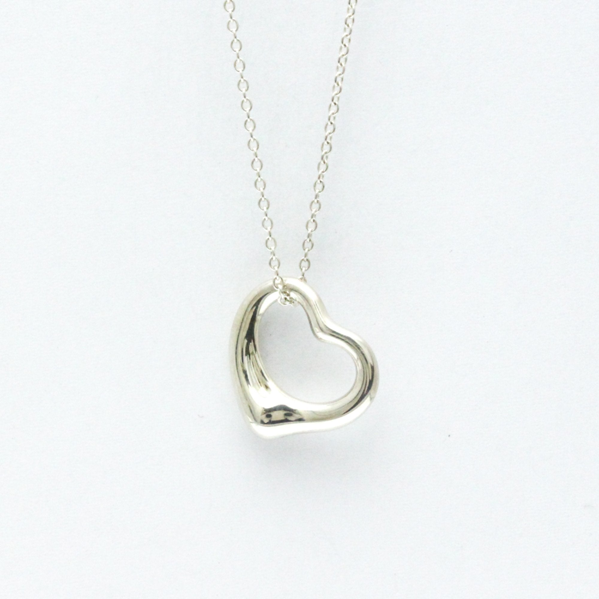 Open Heart Pendant Necklace Sterling Silver 15.5mm