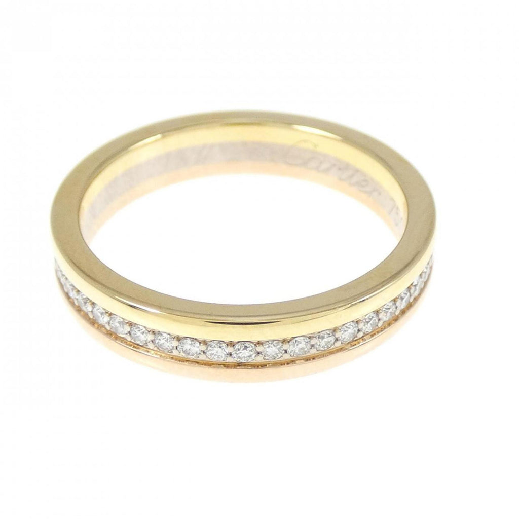 Vendome Louis Cartier Band Ring 18K Tricolor Gold