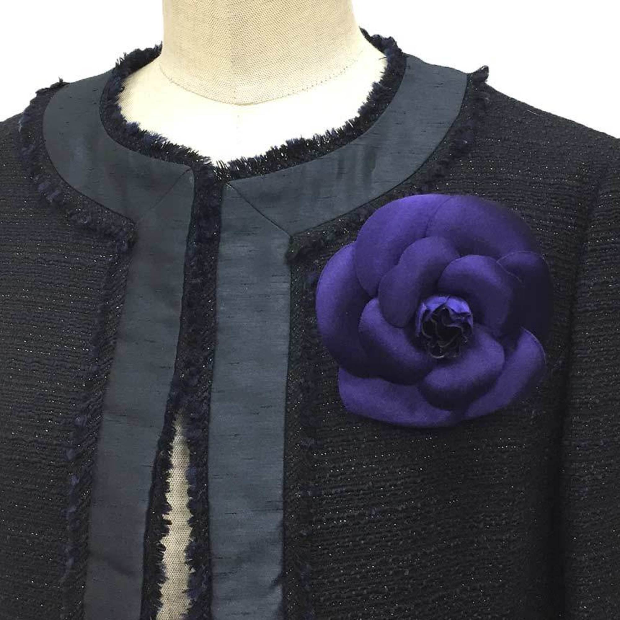 Camellia Brooch Satin Purple