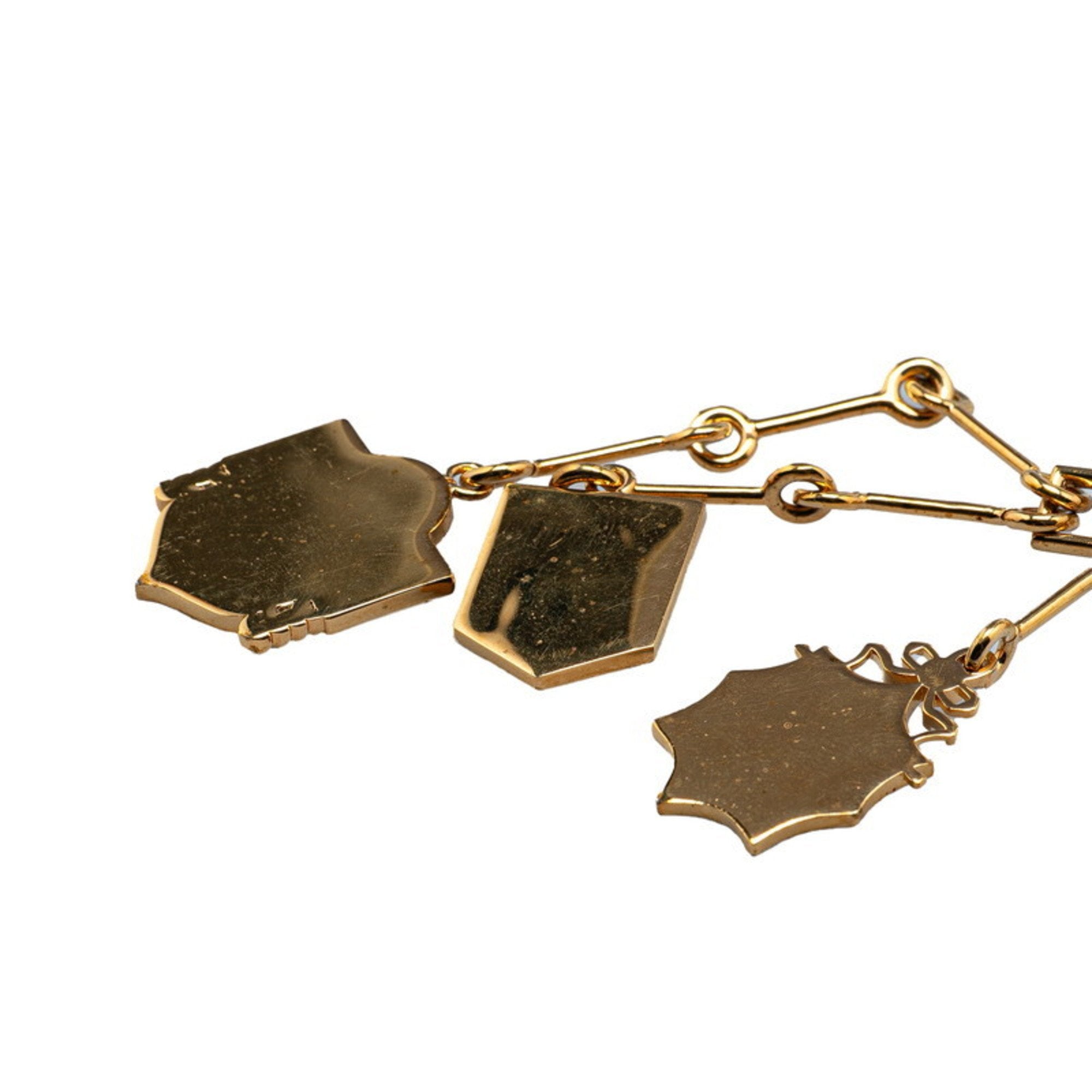 Pendant Necklace Gold Multicolor With Rhinestone