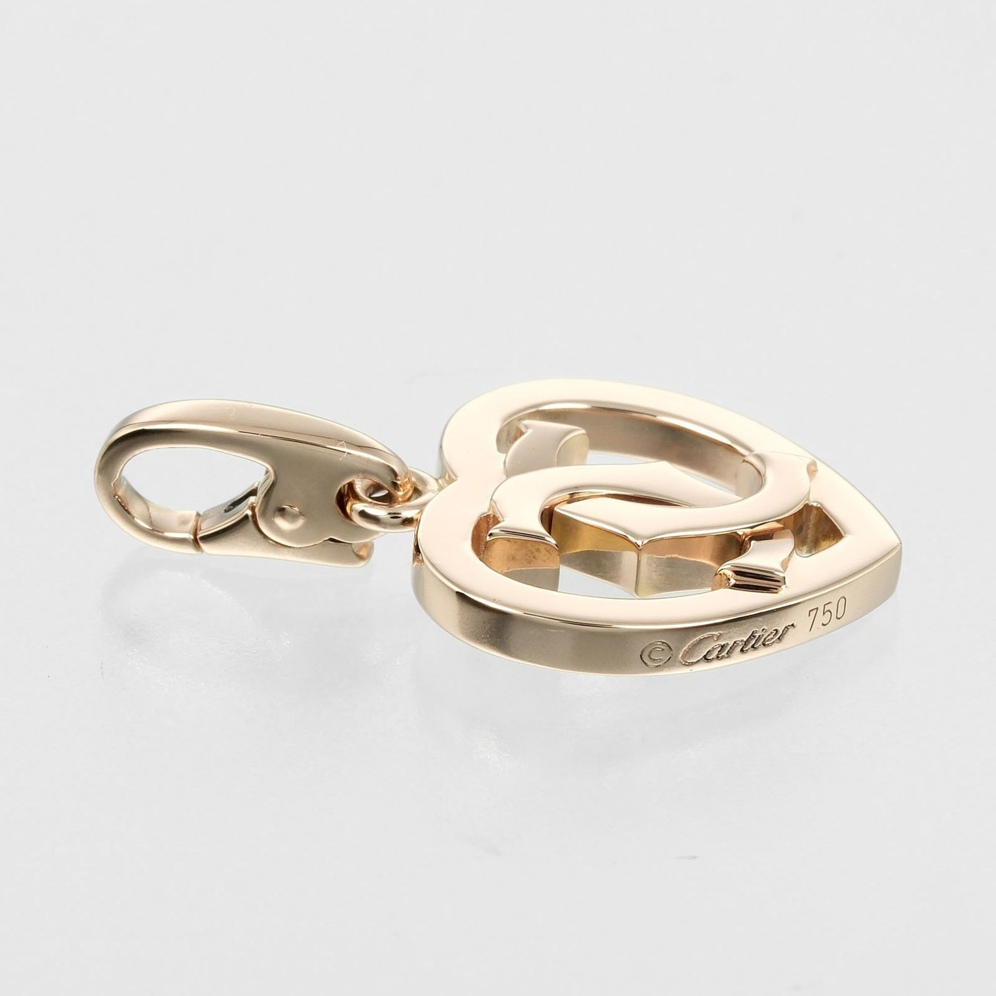 2C Heart Pendant Necklace 18K Rose Gold