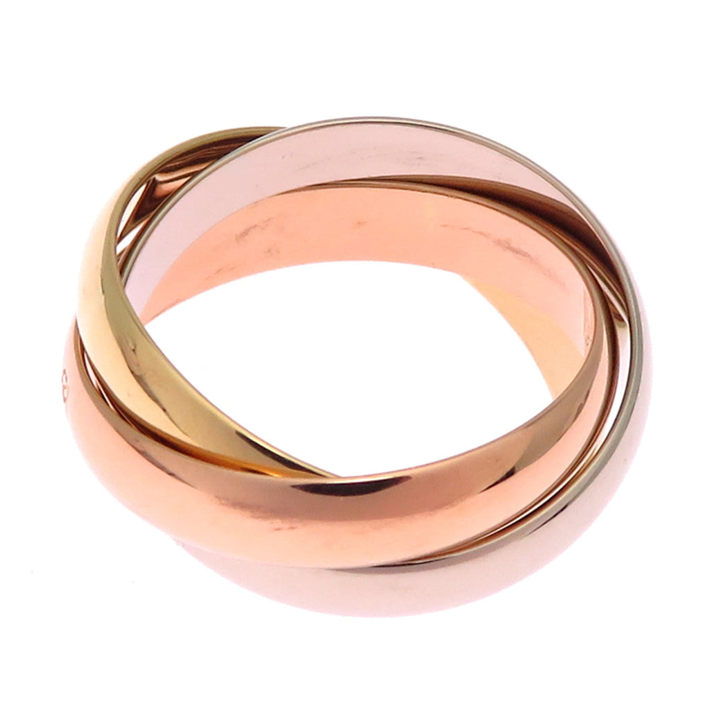 Vendome Louis Cartier Band Ring 18K Tricolor Gold