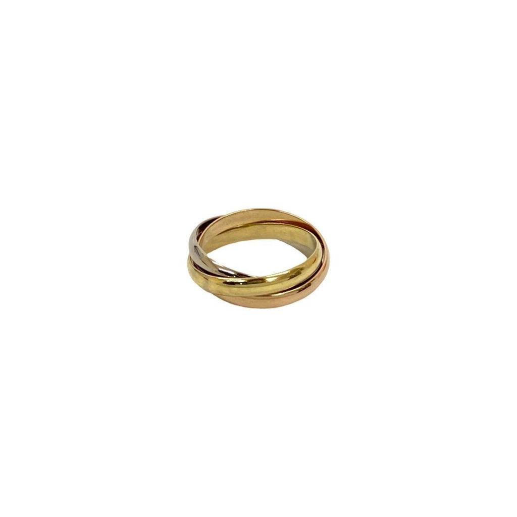 Vendome Louis Cartier Band Ring 18K Tricolor Gold