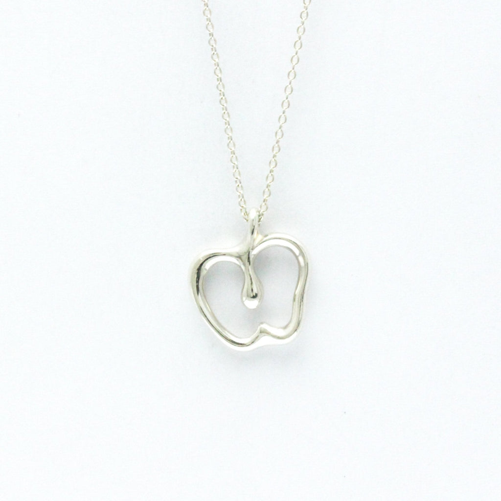 Apple Pendant Necklace Sterling Silver