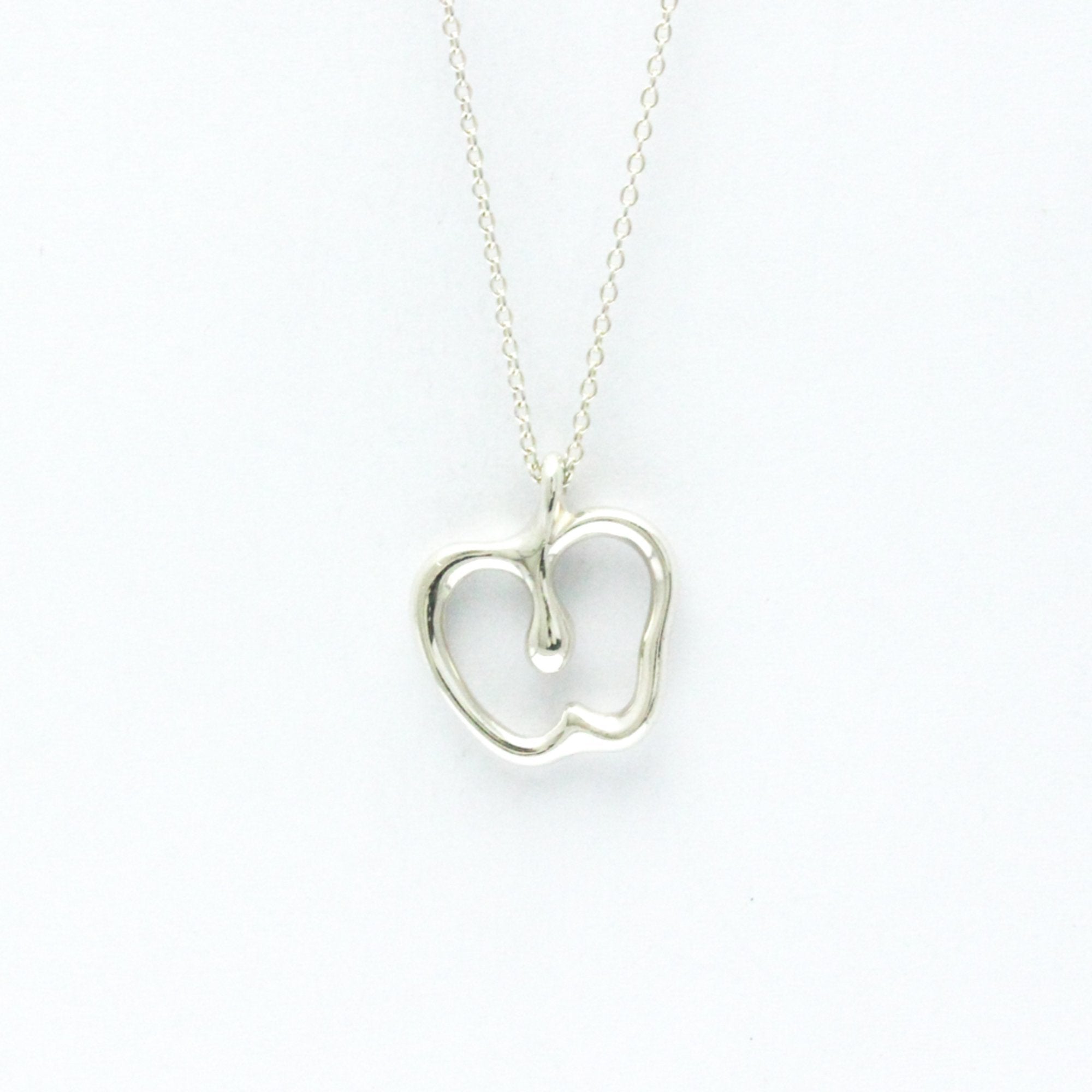 Apple Pendant Necklace Sterling Silver
