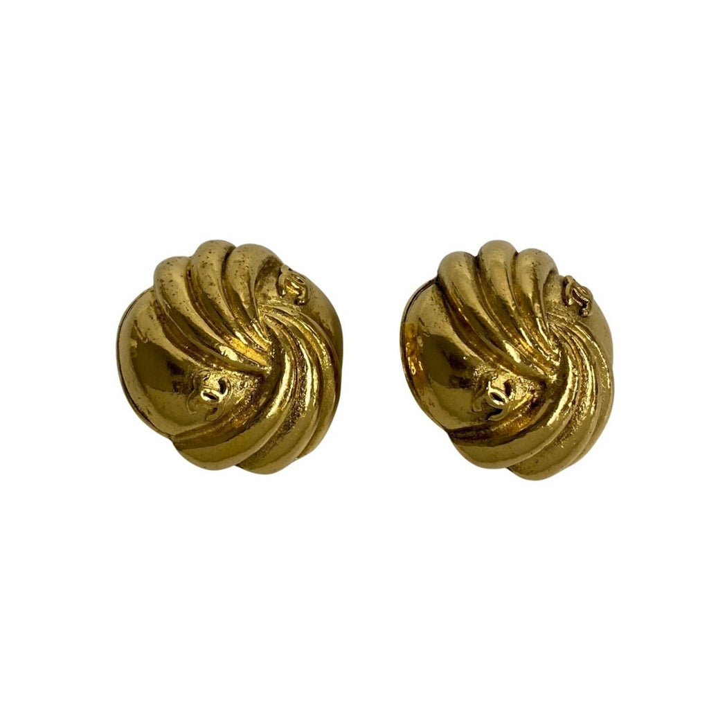 CC Logo Clip-On Earrings Metal Gold-Tone Metal