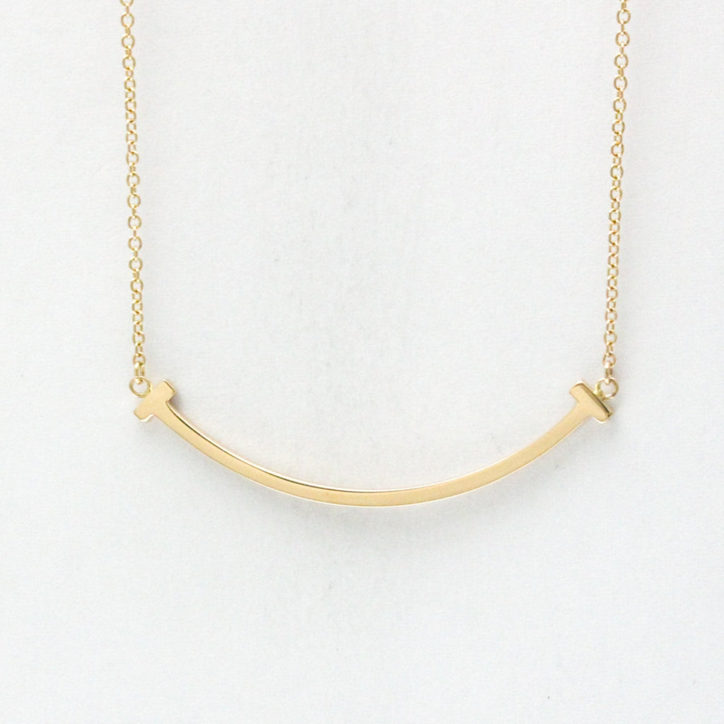 T Smile Pendant Necklace 18K Rose Gold
