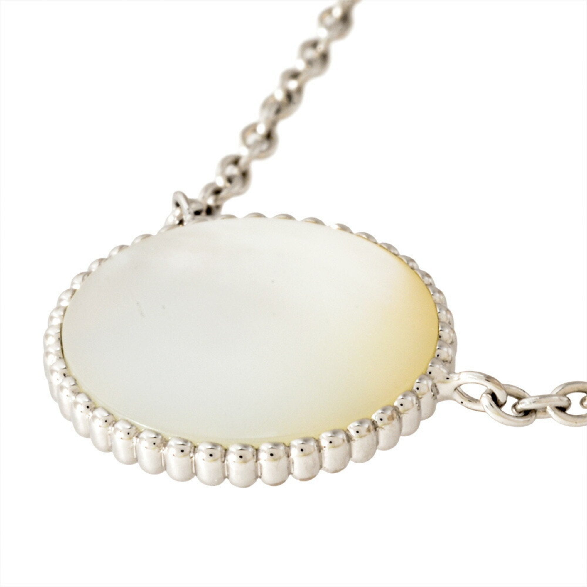 Rose Devant Pendant Necklace 18K White Gold with Diamond and White Shell