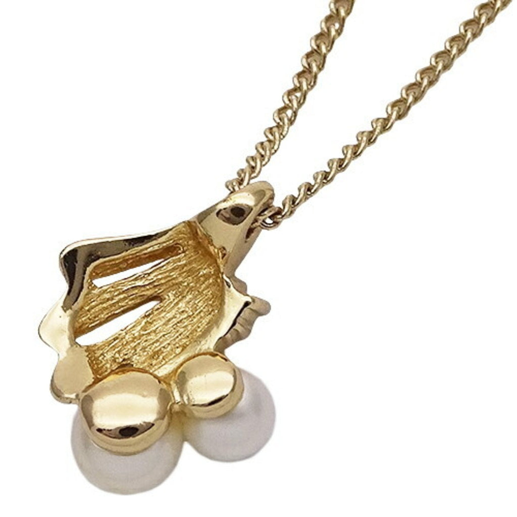 Pendant Necklace Gold With Artificial Pearl And Rhinestone