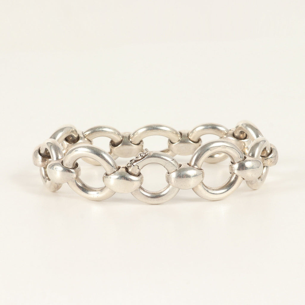 Frontal Link Bracelet Sterling Silver