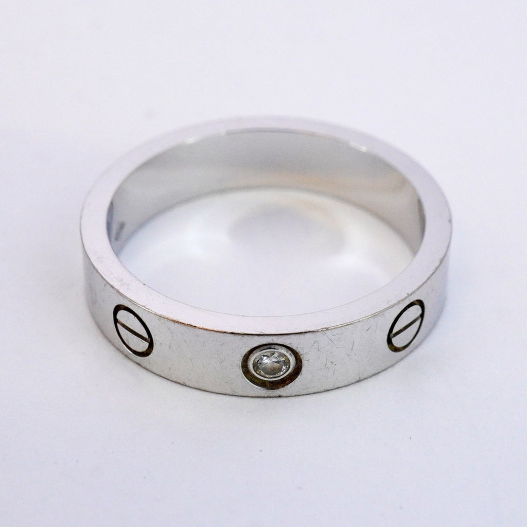 Love Ring 18K White Gold with Diamond Mini