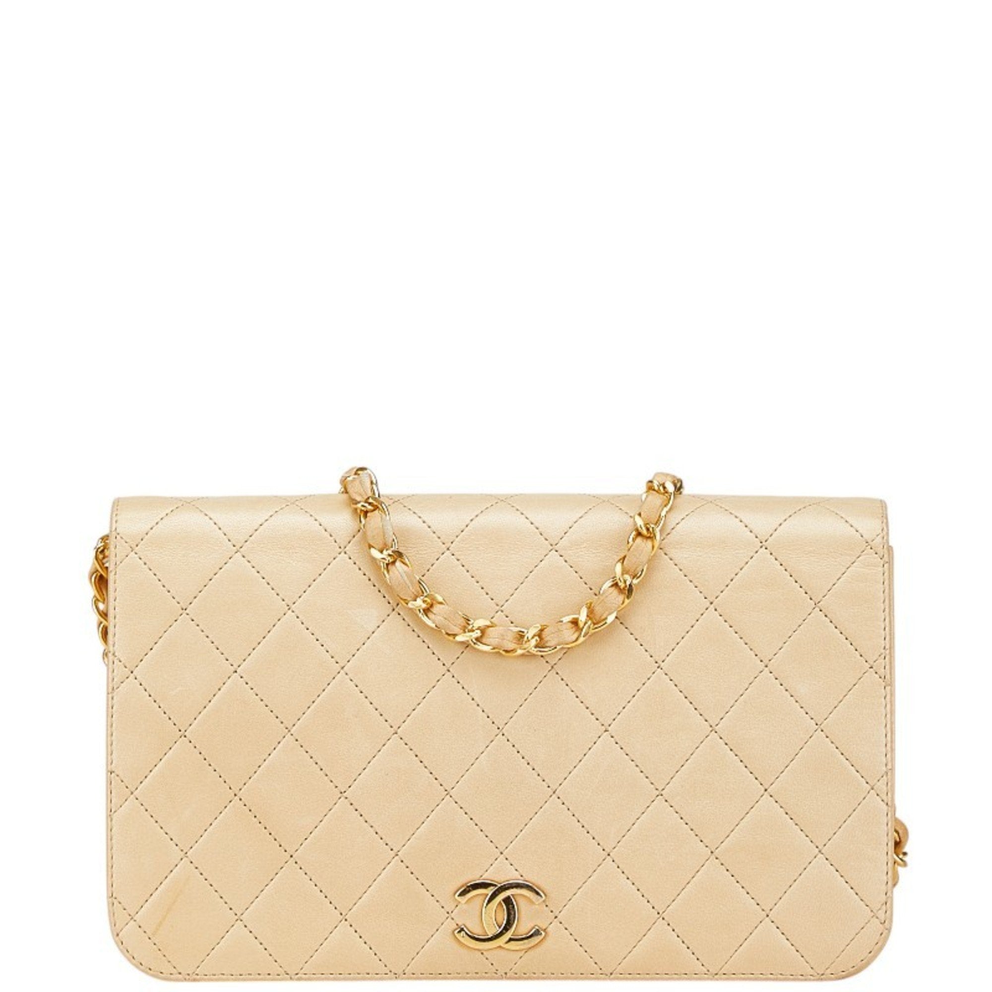 Vintage Full Flap Bag Quilted Lambskin Medium