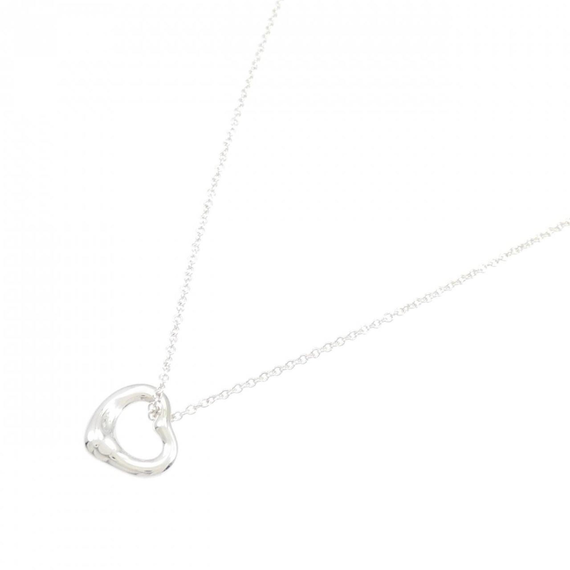 Open Heart Pendant Necklace Sterling Silver 11.1mm