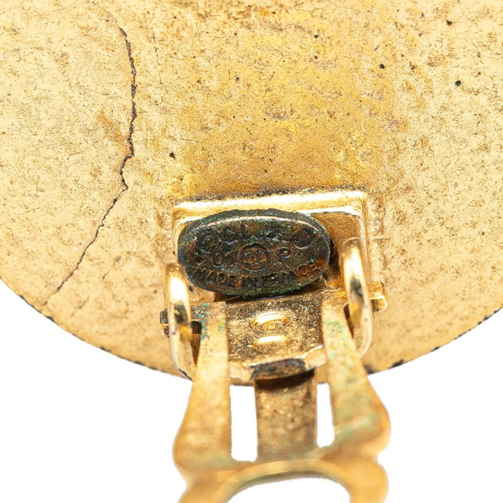 CC Logo Clip-On Earrings Gold-Tone Metal Gold-Tone Metal