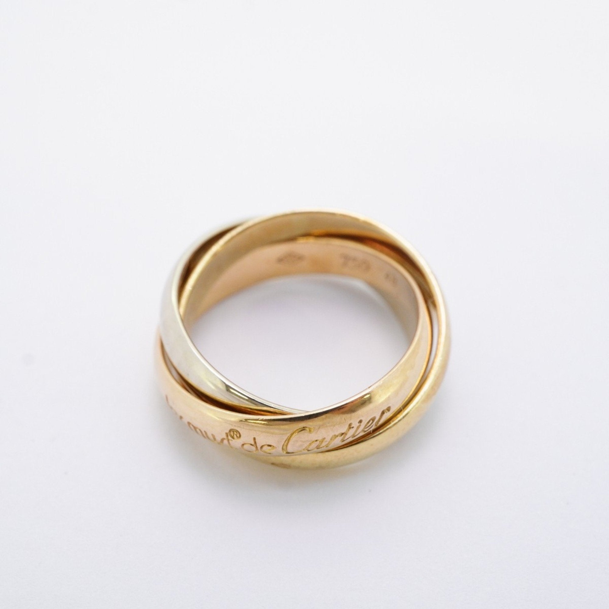 Vendome Louis Cartier Band Ring 18K Tricolor Gold