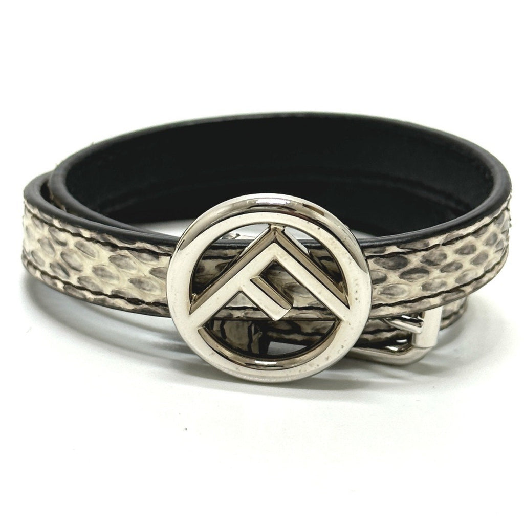 F Double Layered Bracelet Leather Beige