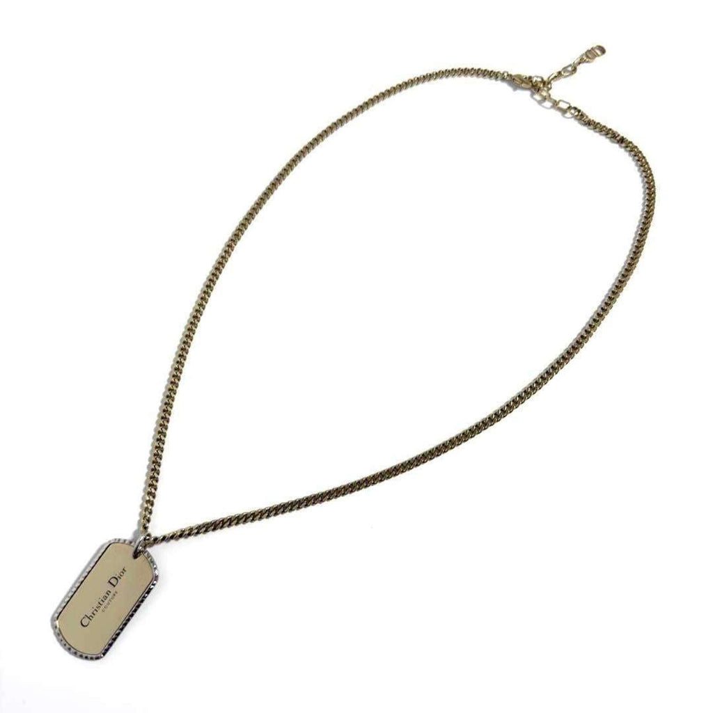 Dog Tag Pendant Necklace Metal Couture