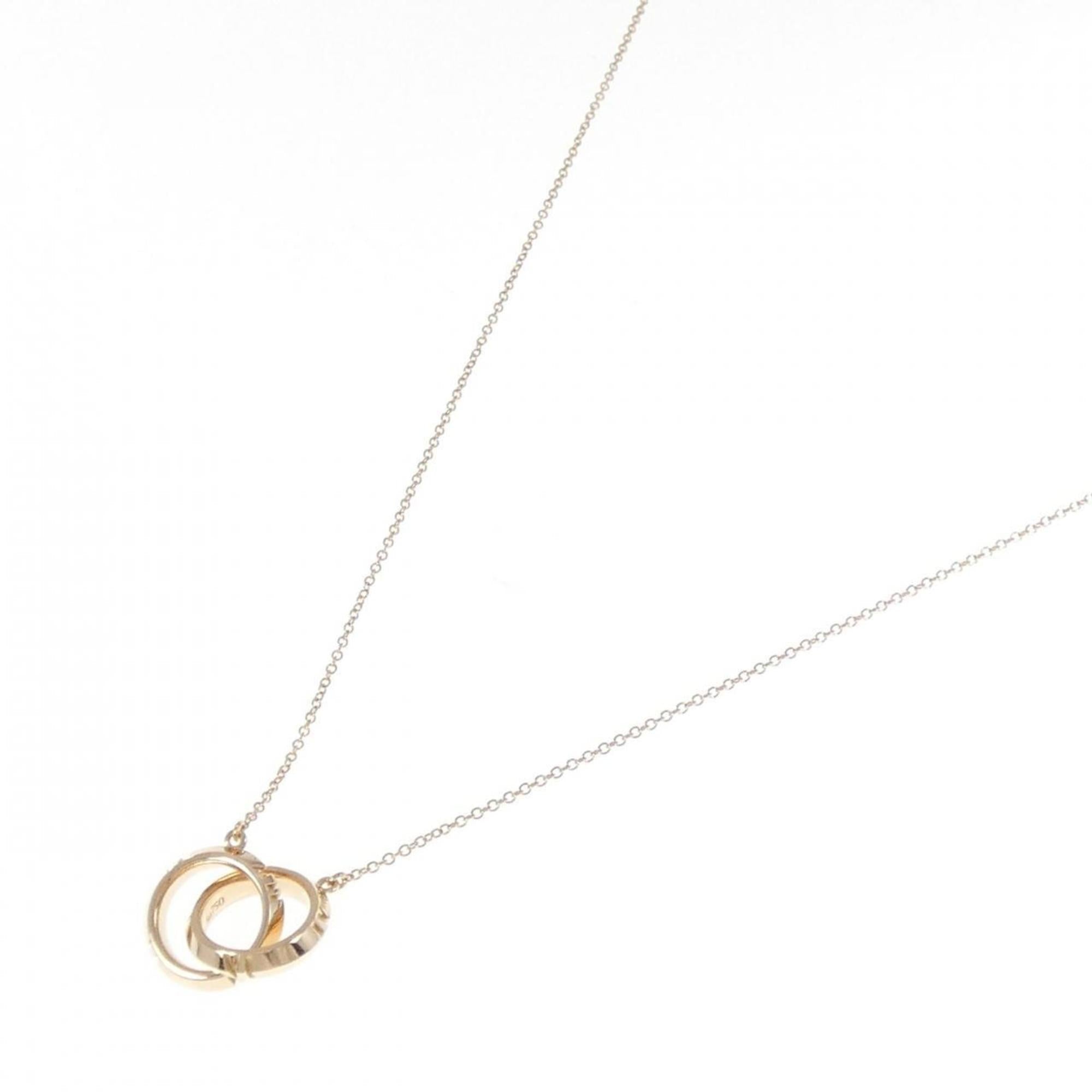 X Closed Interlocking Pendant Necklace 18K Rose Gold