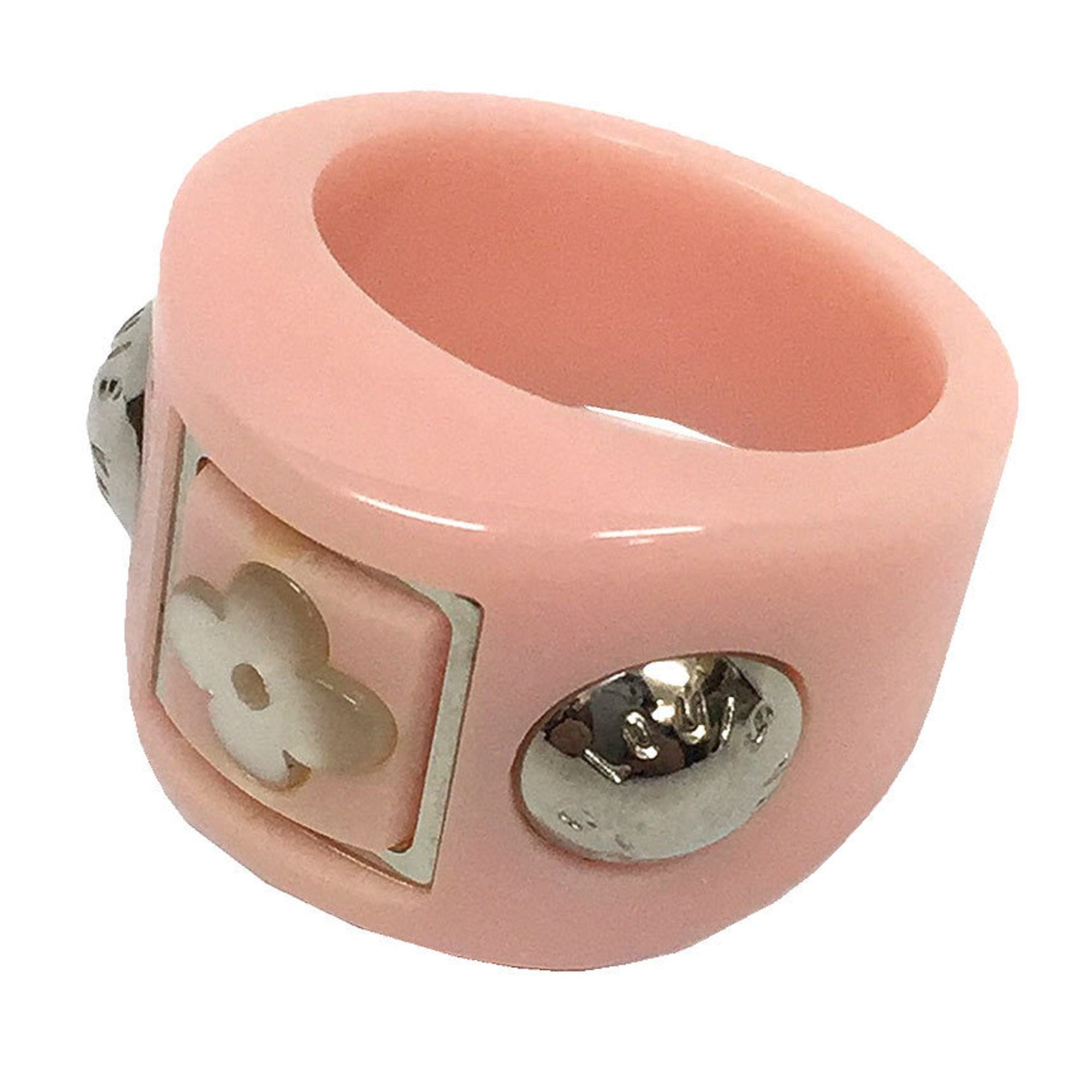 Band Ring Metal and Resin Pink