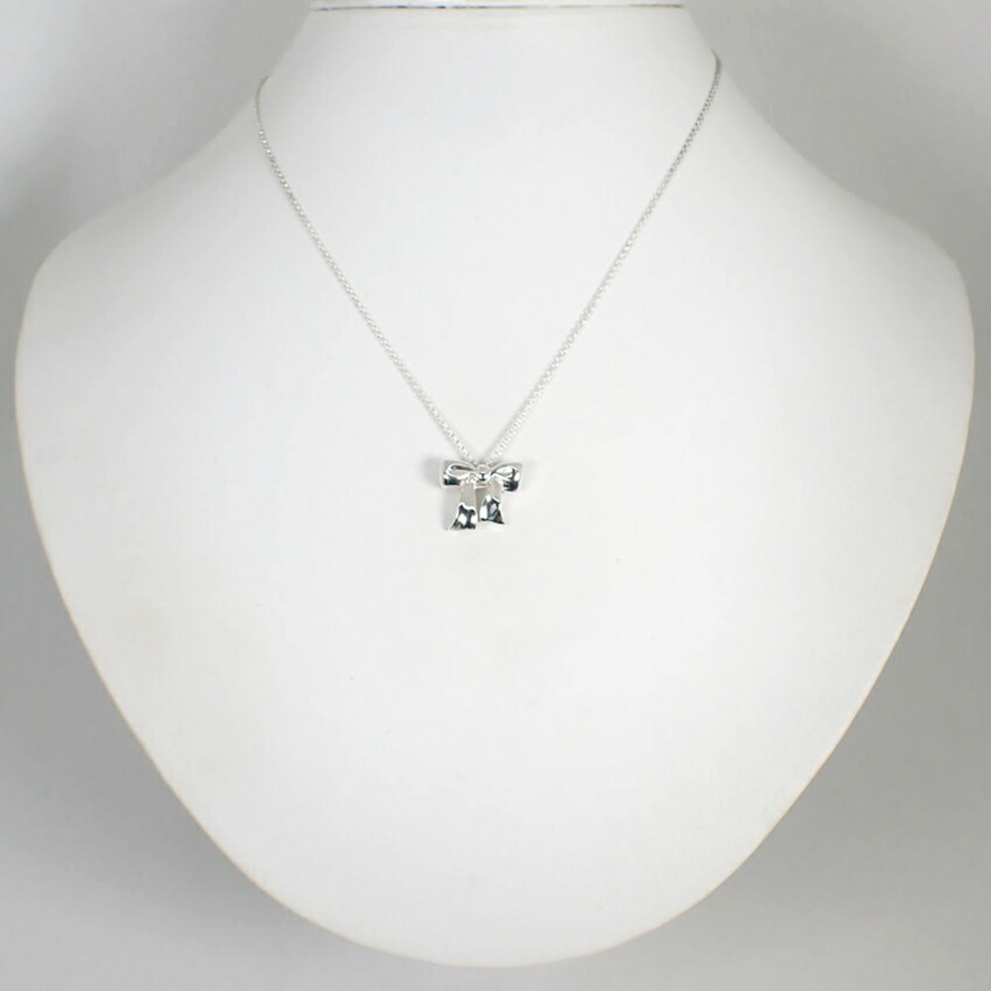 Ribbon Pendant Necklace Sterling Silver