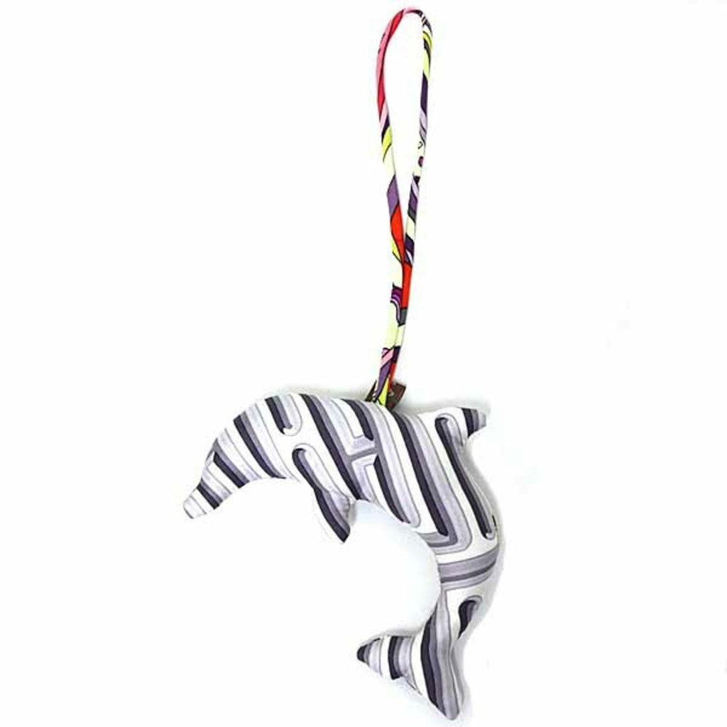 Charm Silk Gray Multicolor Handbag Charm