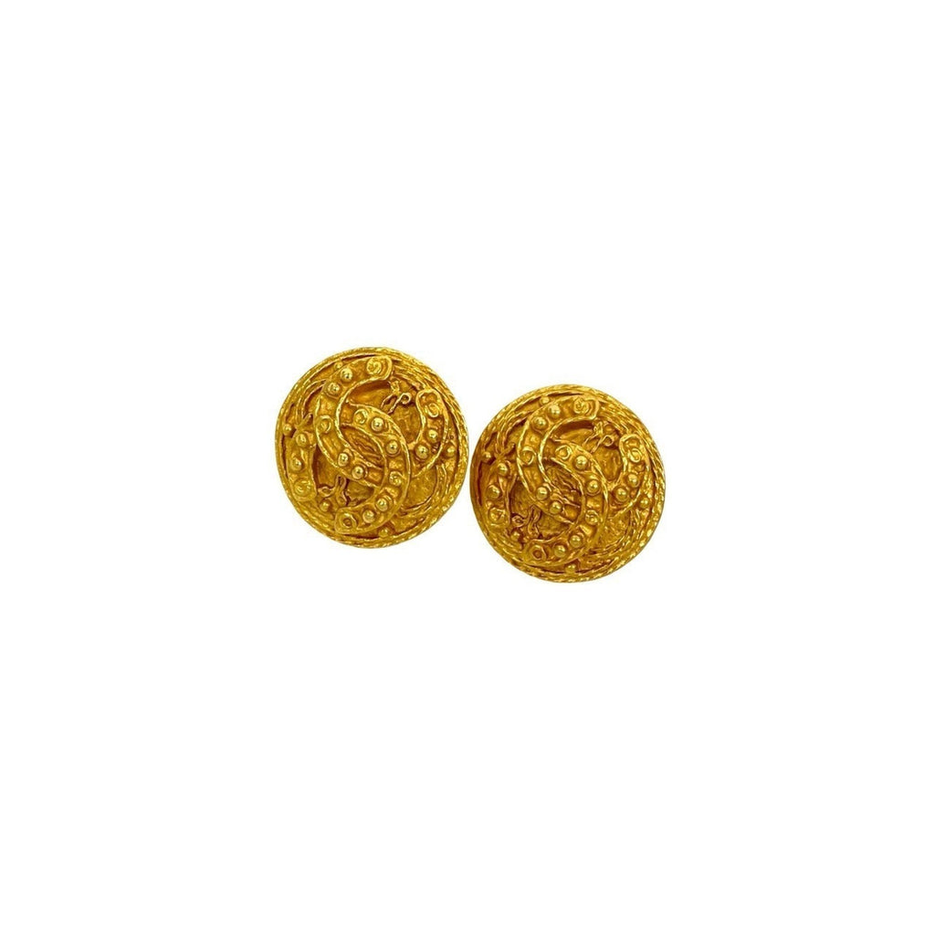 CC Logo Earrings Metal Gold-Tone Metal