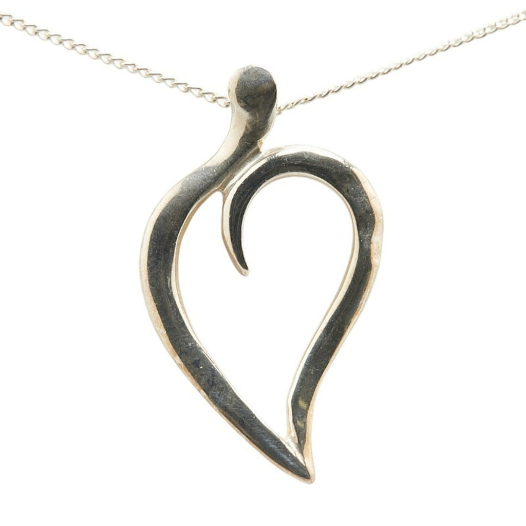 Leaf Pendant Necklace Sterling Silver