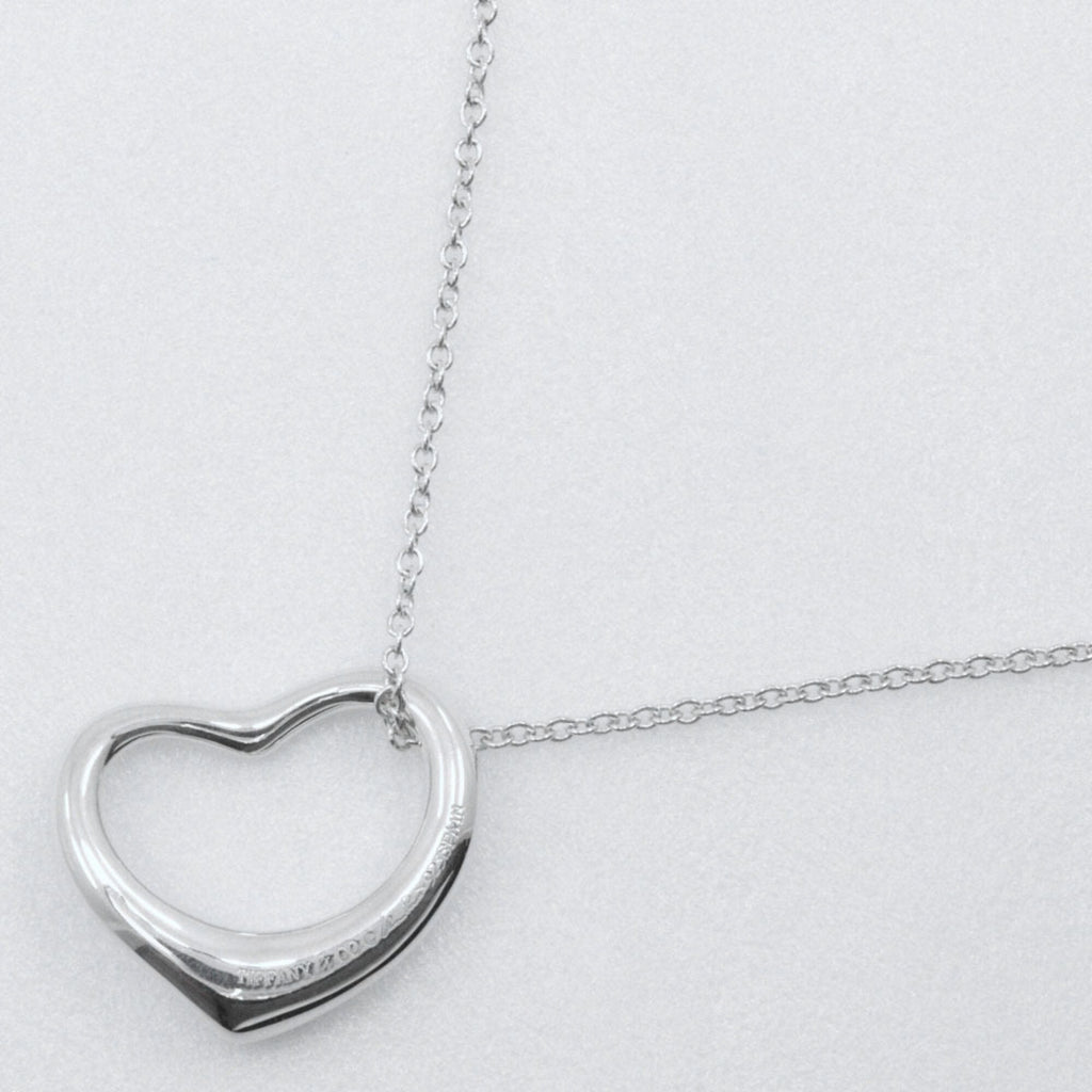 Open Heart Pendant Necklace Sterling Silver 25mm
