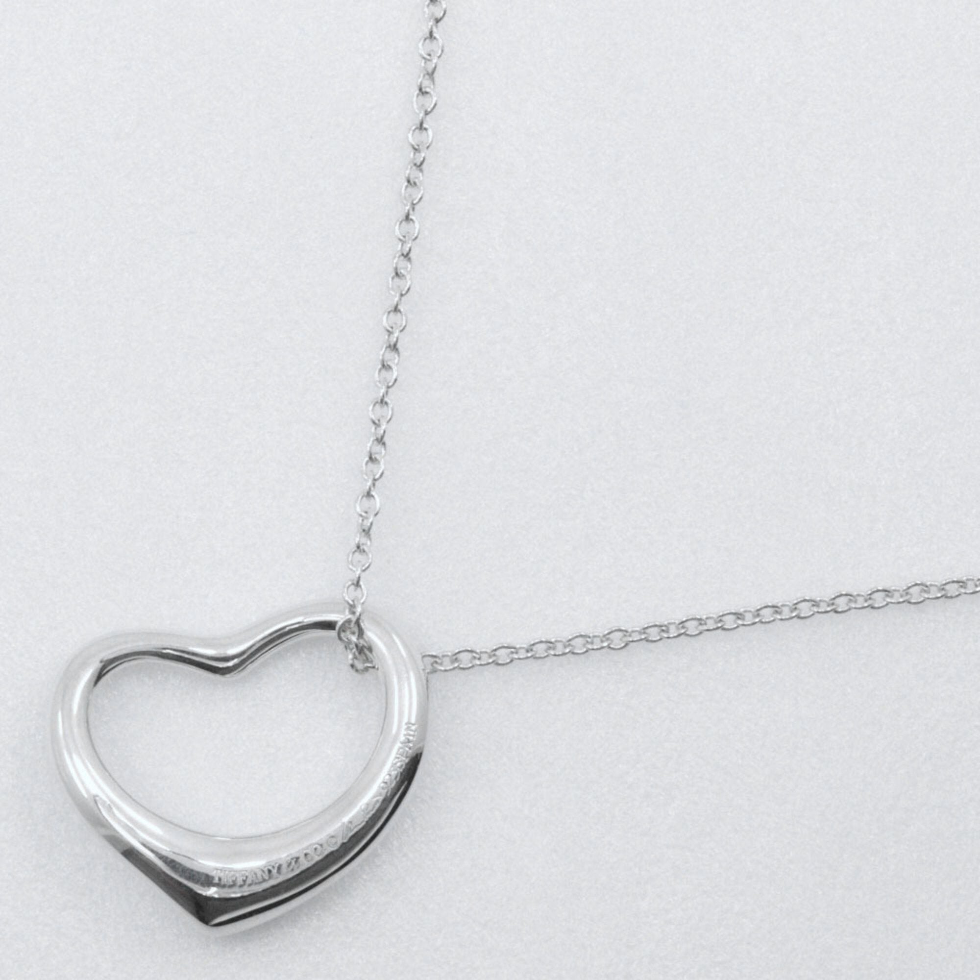 Open Heart Pendant Necklace Sterling Silver 25mm