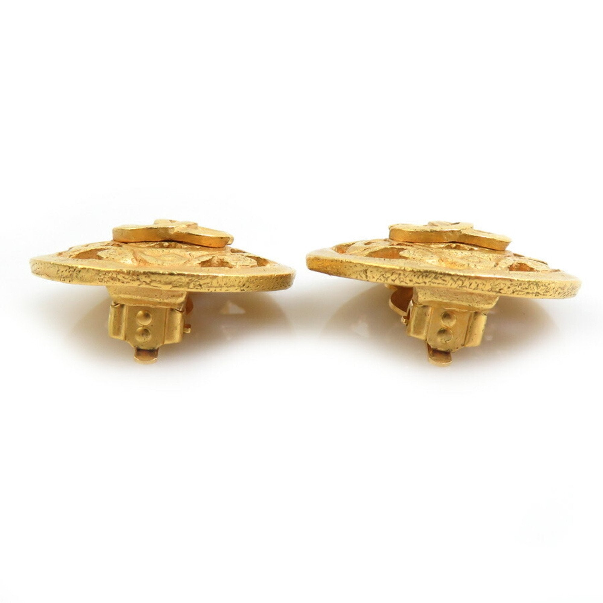 CC Logo Clip-On Earrings Gold-Tone Metal Gold-Tone Metal