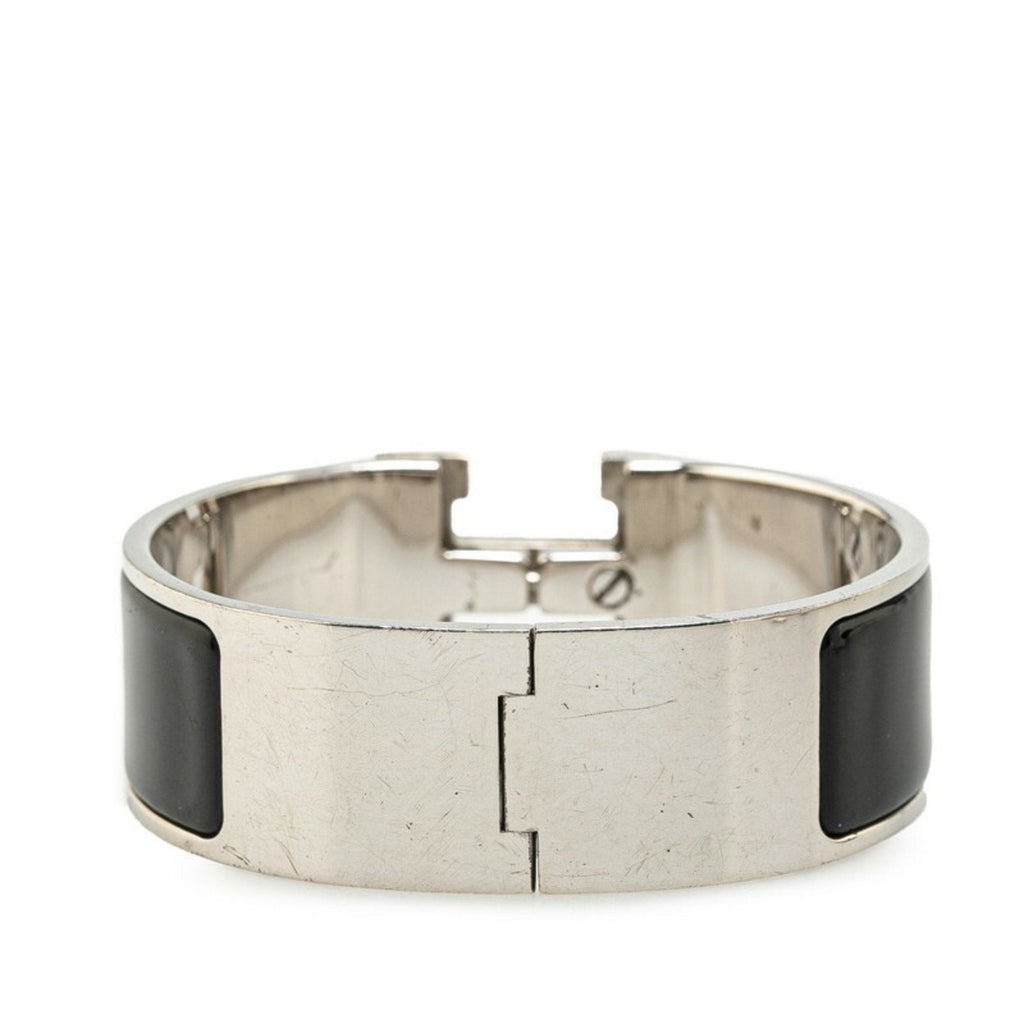 Click-Clack H GM Bangle Metal Black and Silver Bracelet