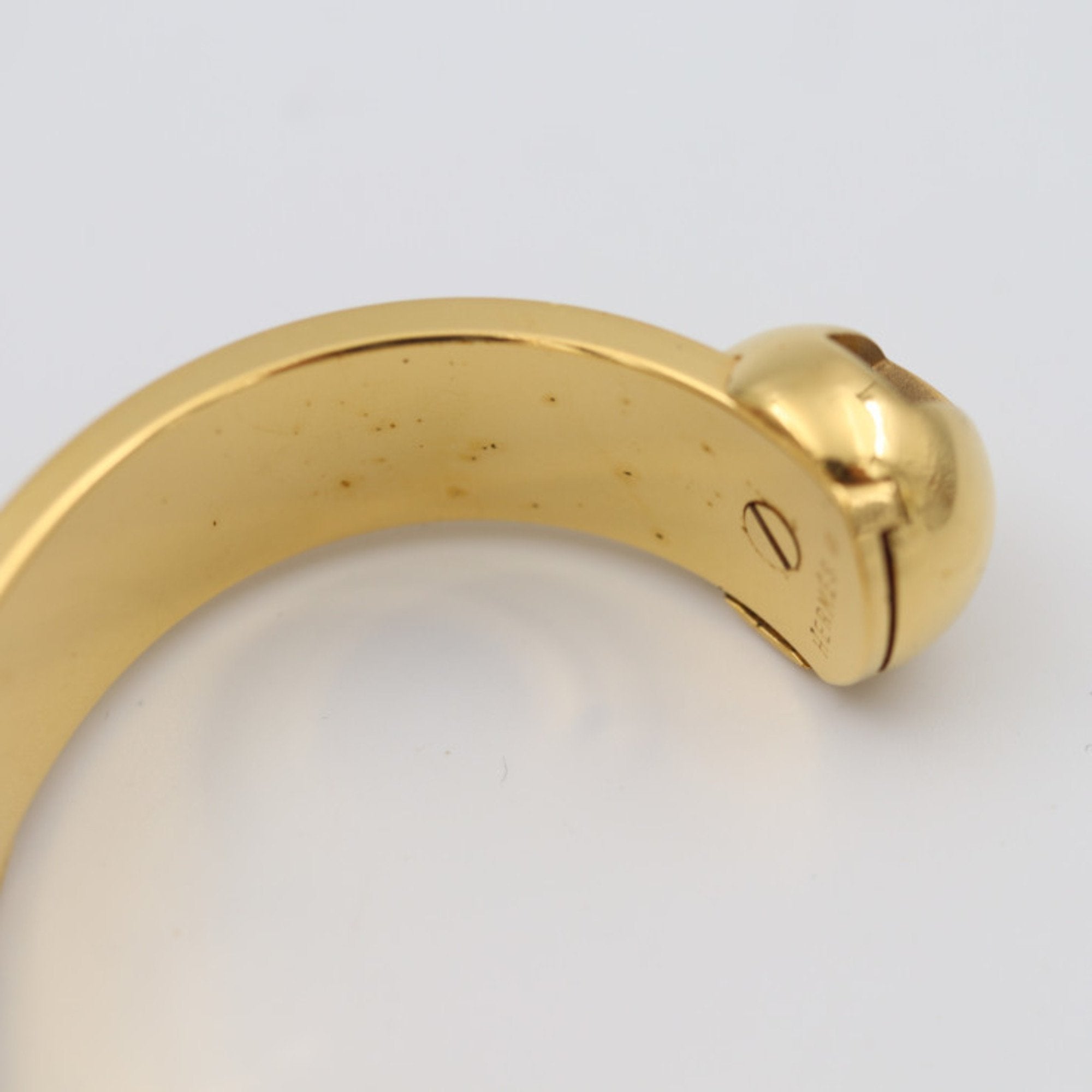 Bangle Leather and Metal Gold Red Bracelet