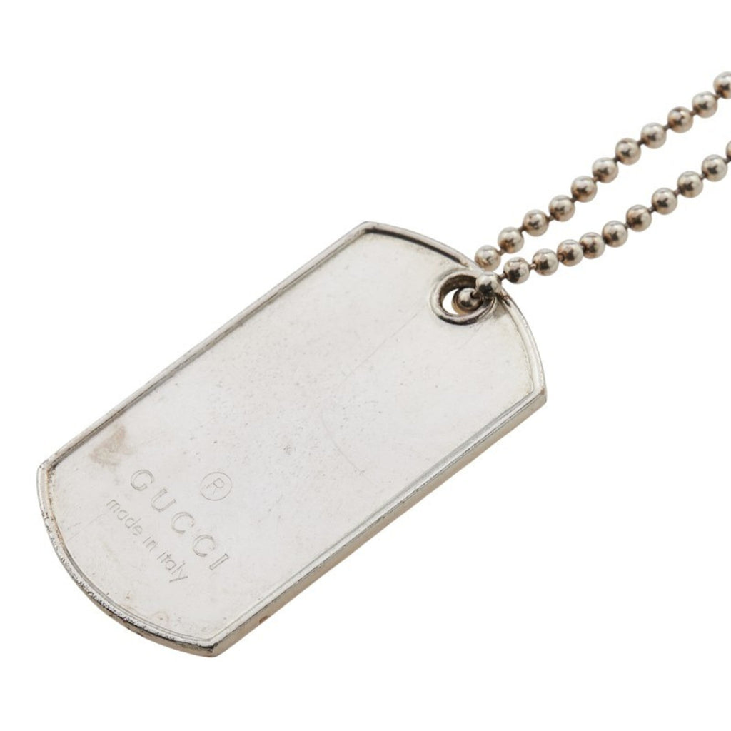 Dog Tag ID Pendant Necklace Sterling Silver
